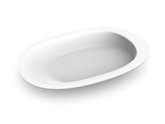 Assiette asymétrique ovale Henro-Plate PP 28 x 20 cm - blanc