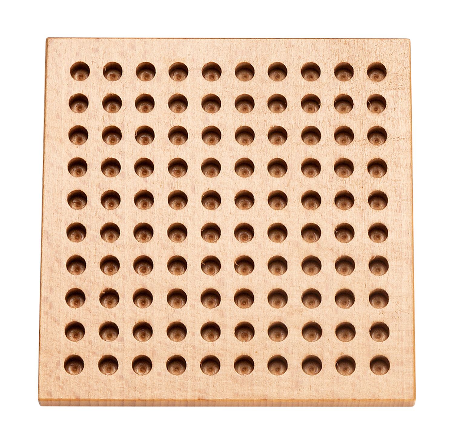 Pennenbord hout klein bord 13,5 x 13,5 cm voor 100 pennen van 7 mm Ø - 001038