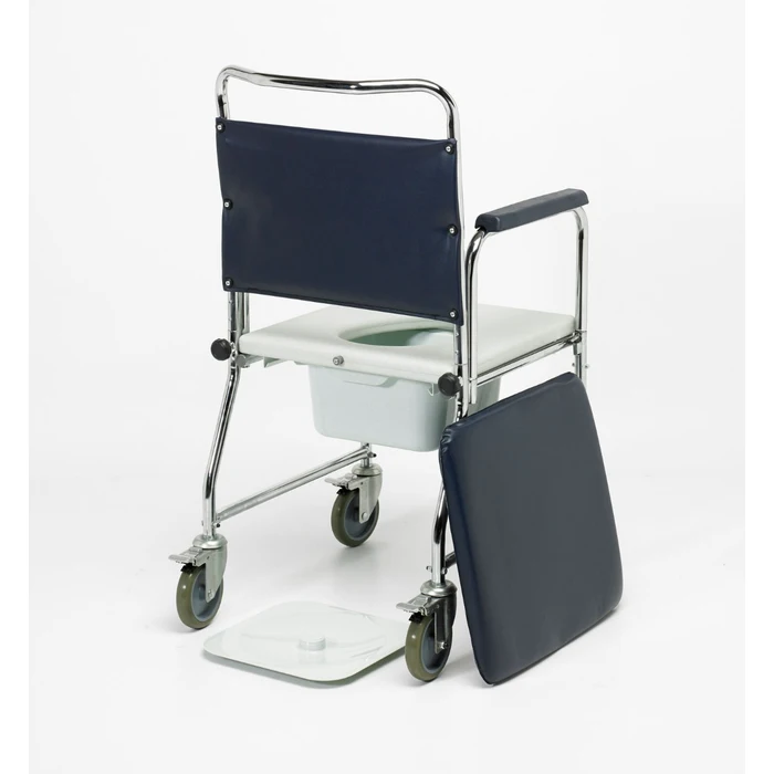 Chaise percée de toilette sur roues en acier Days avec seau carré -- 512PSB