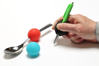 Épaississeur de stylo ou couverts GripoBalls petite version pour enfants, par 3 (rouge)