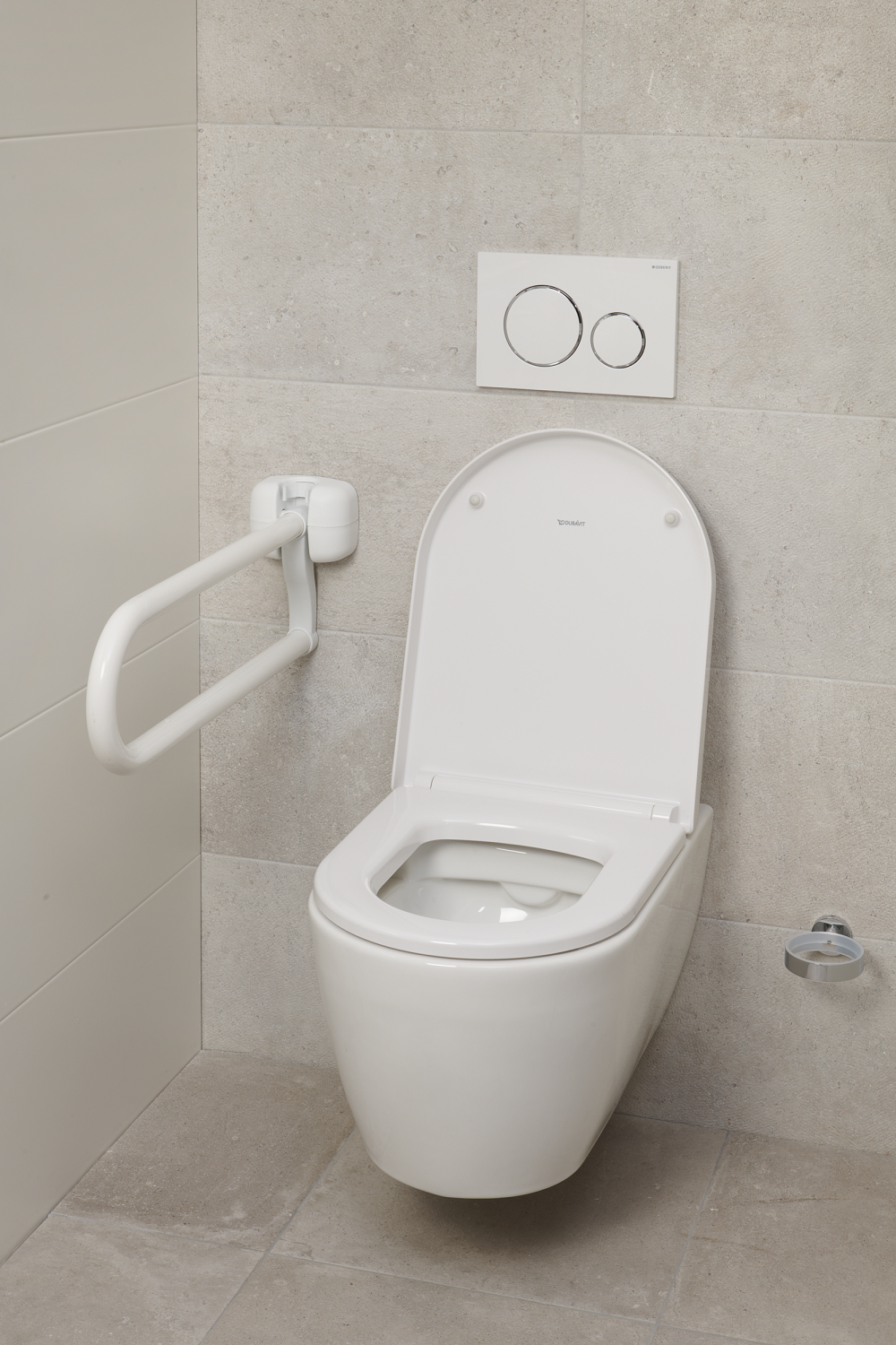 Toiletbeugel opklapbaar Premium - staal - 60 cm - wit
