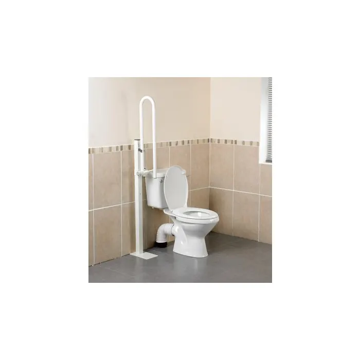 Opklapbare toiletbeugel met vloerbevestiging greep 3,2 cm - kort - 55 cm -- AA2024
