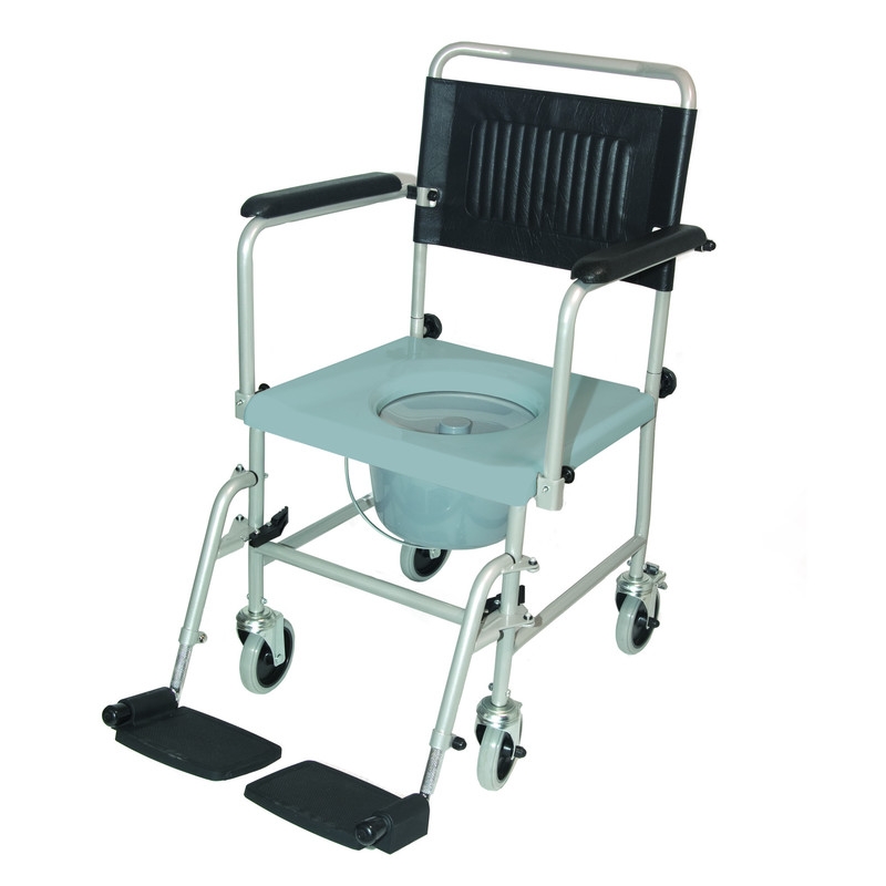 Chaise percée de toilette sur roues avec des supports-pieds Drive TRS 130