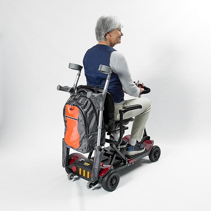 Opbergtas met oranje reflecterende strook voor achteraan rolstoel en scooter