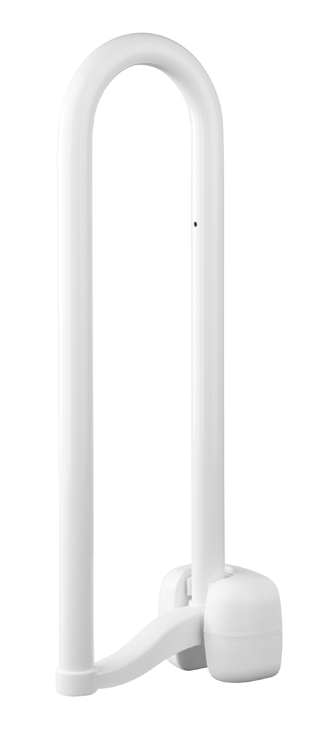 Barre d'appui rabattable Premium, acier blanc, 60 cm