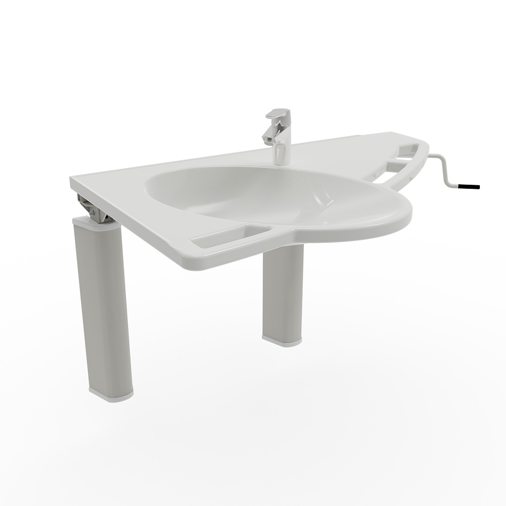 Lavabo met handvatten Ropox Support met hendel - hoogte 71-101 cm - linker hoek - 40-44015