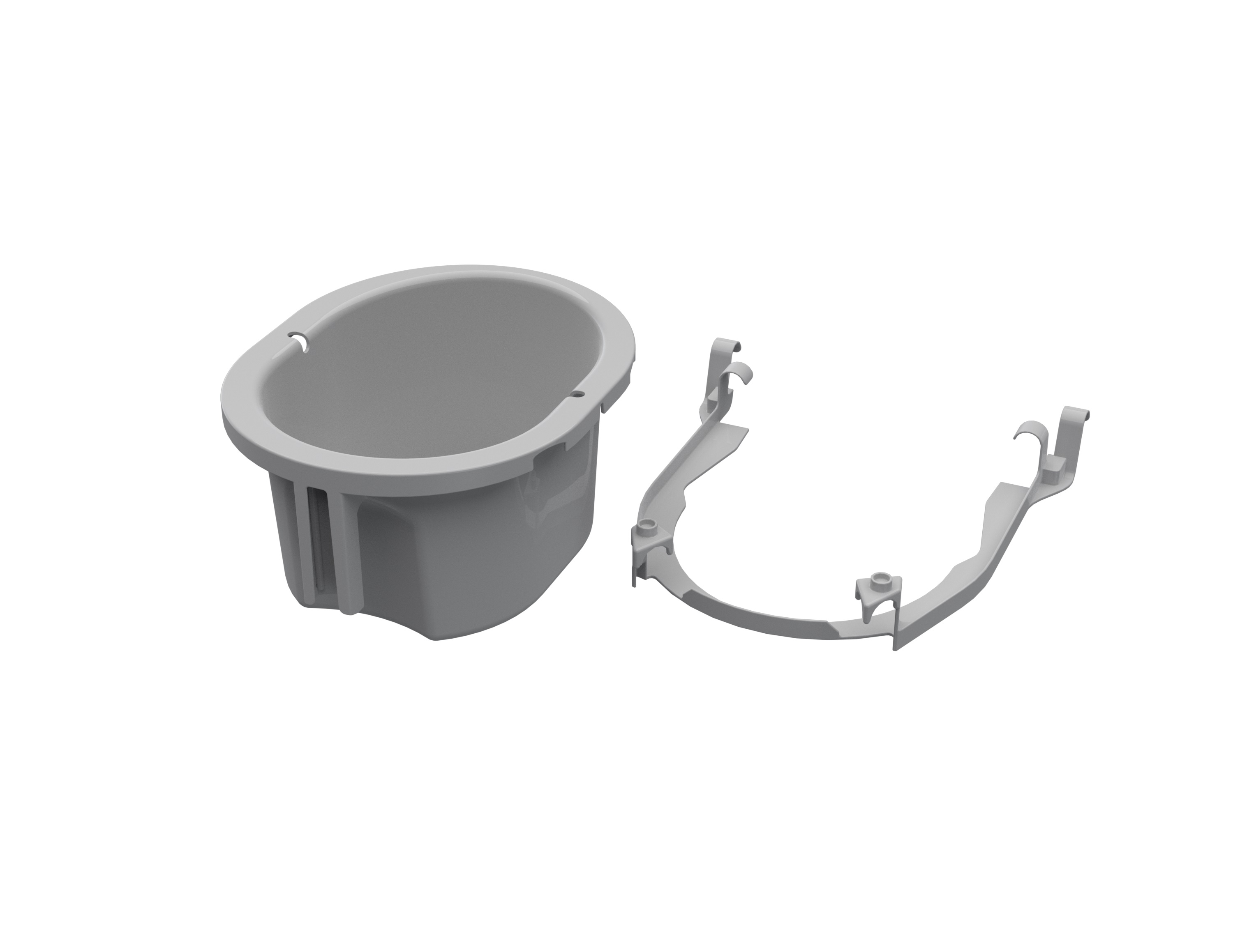 Toiletemmer zonder deksel + bevestiging voor Toiletkader Prima FP