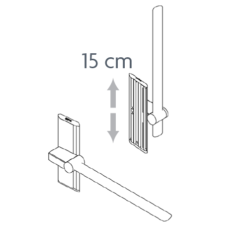 Toilet Lifter Ropox option: barre d'appui repliable droite 86 cm (par paire) -- 40-45012