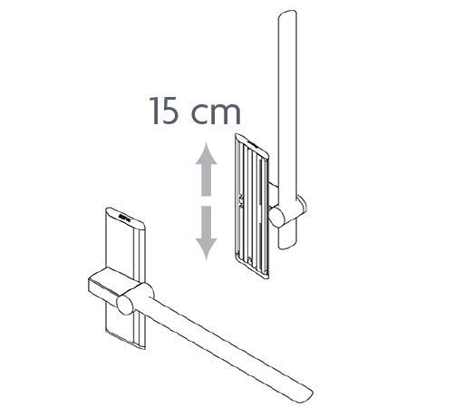 Toilet Lifter Ropox optie: opklapbare toiletbeugel recht 86 cm (per paar) -- 40-45012