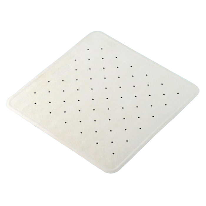 Douche-/badmat antislip - rubber met zuignapjes - wit 57 x 35,5 cm -- AA1802AY