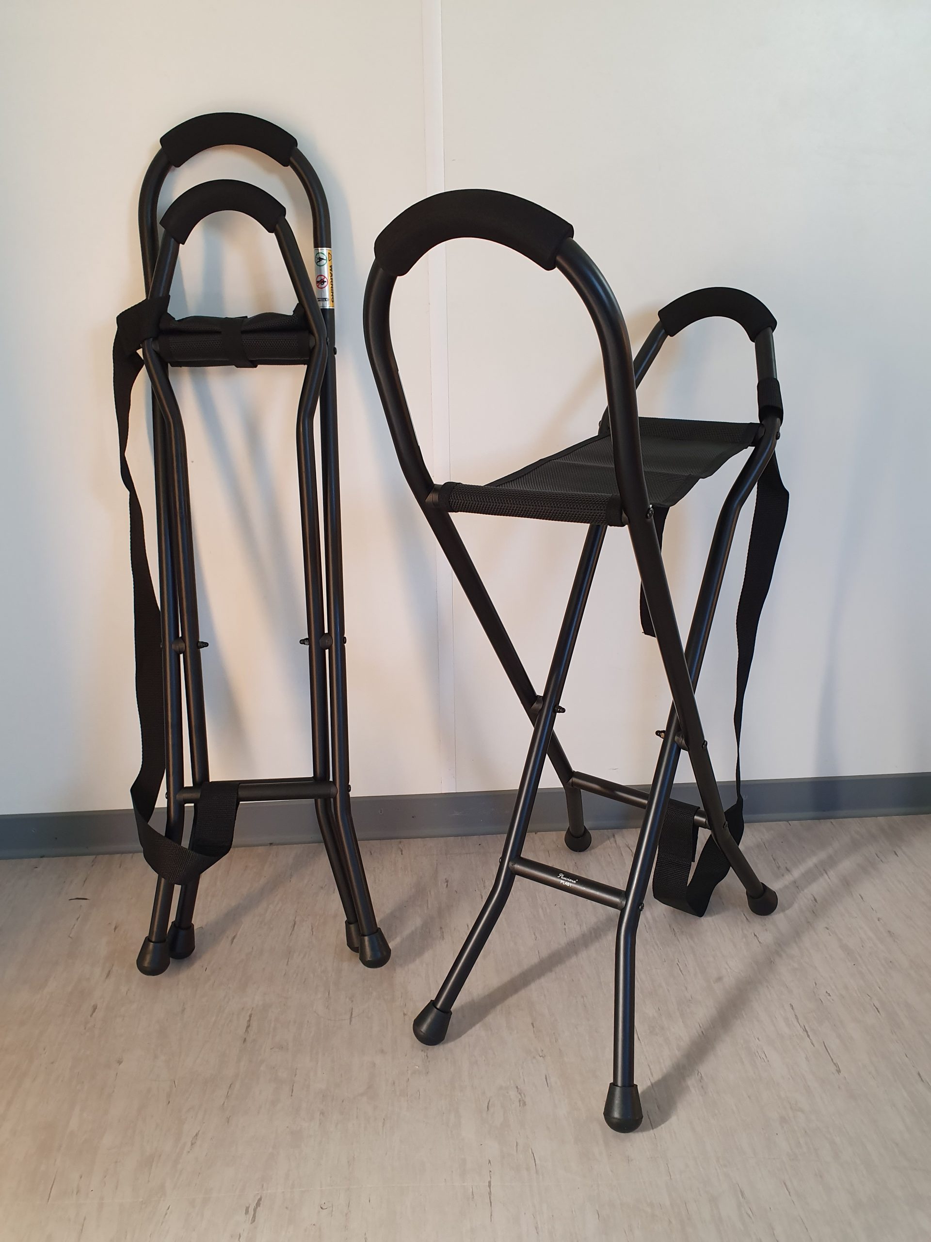 Pluviose canne-siège assise haute, en aluminium noir -- PL4B1