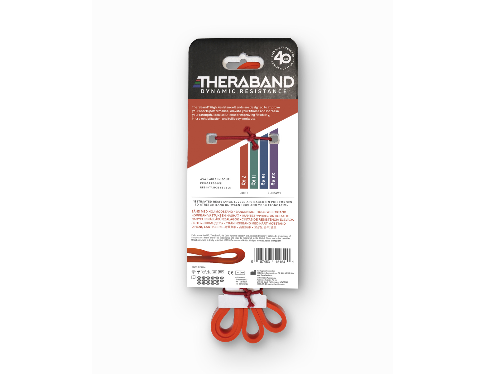 Thera-Band High Resistance Band - superloop - 104 cm - licht - oranje