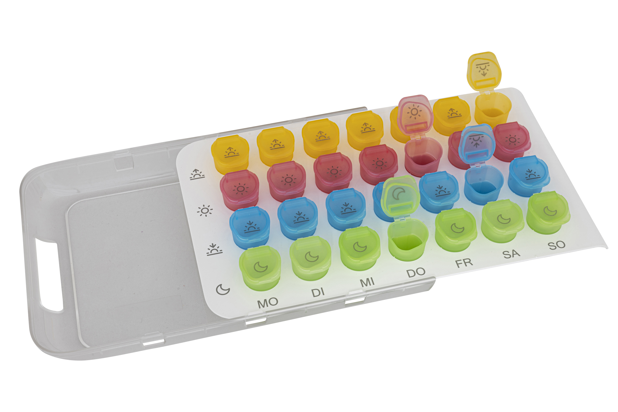 Boîte à médicaments ANABOX® pour 1 semaine 7 x 4 - 28 cups colorés