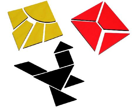 Quadrate, eenvoudige tangram Nikitin N3 -- 3013