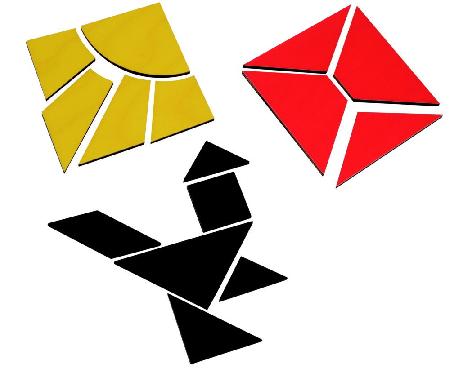 Quadrate, tangram simple Nikitin N3 -- 3013