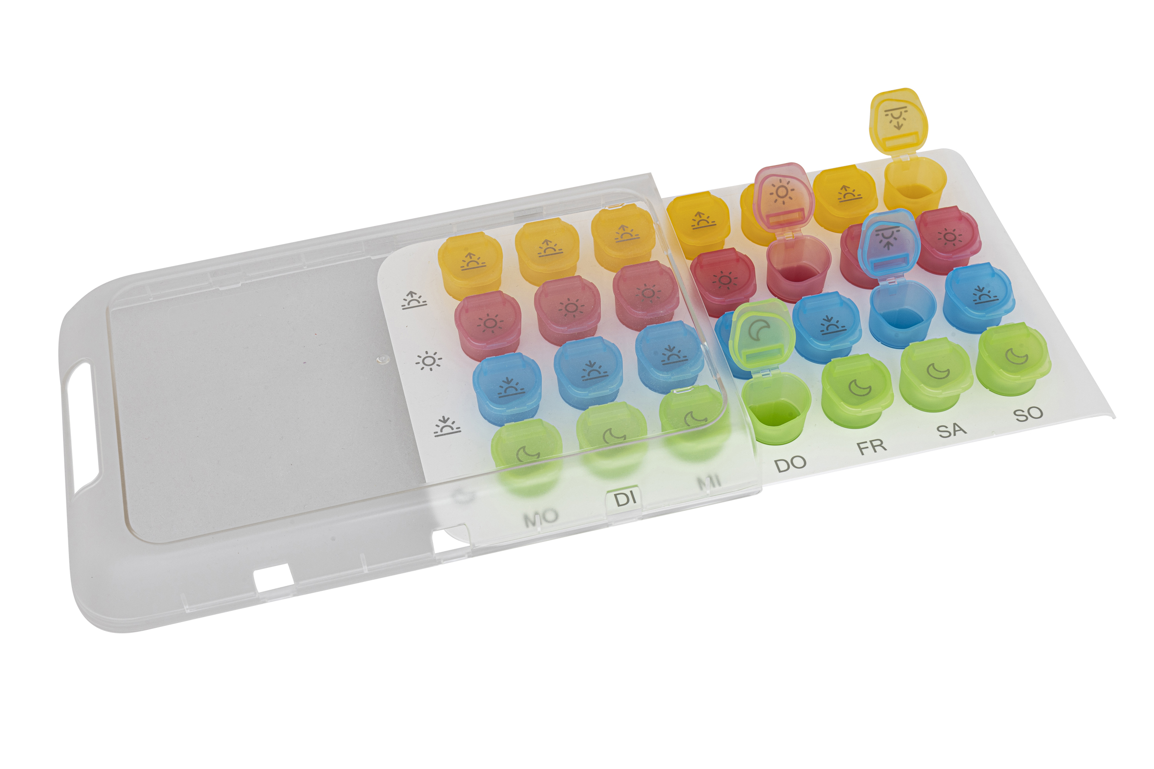 Boîte à médicaments ANABOX® pour 1 semaine 7 x 4 - 28 cups colorés