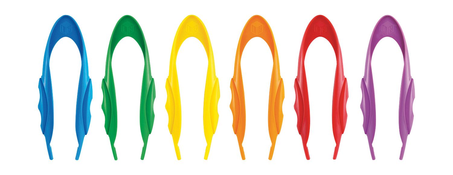 Pincettes pour des exercices de préhension 12 grandes pincettes de 15 cm en plastique -- 558007