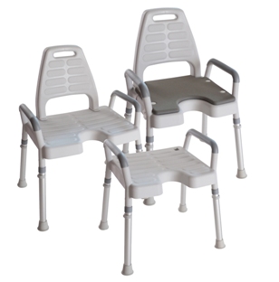 Douchestoel met armsteunen Nielsen Line met rugleuning, breedte 50 cm