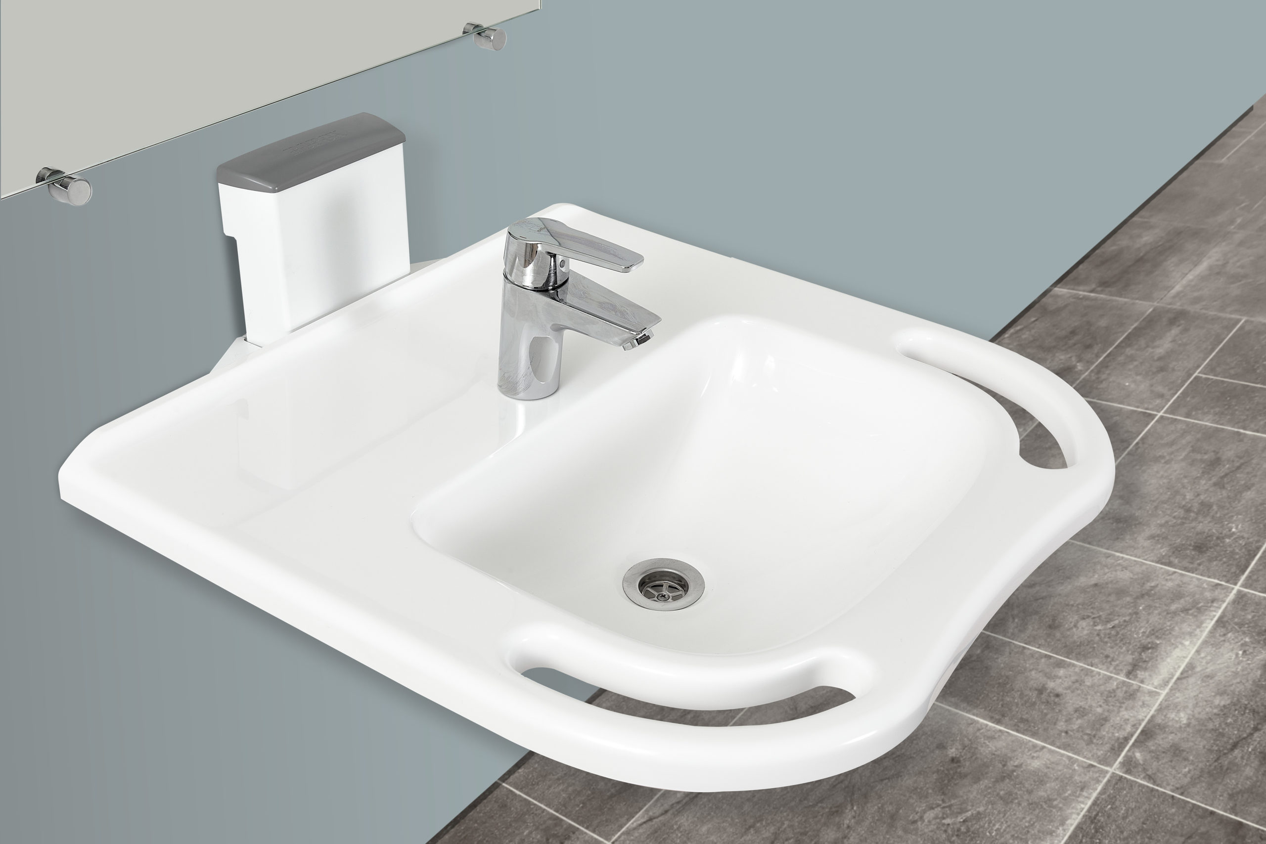 Lavabo Ropox Adaptline,haut/bas 20cm, incl. robinet et flex.