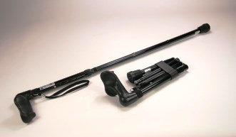 Wandelstok Comfy Grip - opvouwbaar - zwart