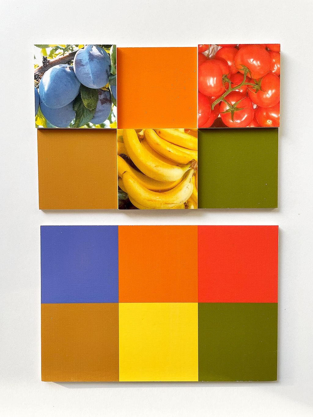Jeu de loto - combinaison de couleurs, fruits et légumes