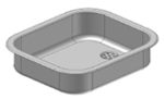 Inox spoelbak 40 x 34 cm incl. isolatie 13,5 cm diep -- 30-45007