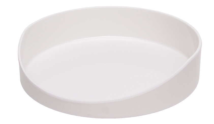 Bord met verhoogde rand - melamine - 20 cm - wit