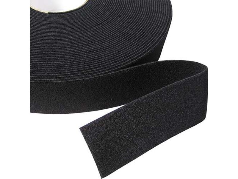 Klittenband Back to back velours rol van 25 m - 2,5 cm breed - zwart -- BTBV2525020