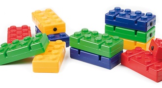 Motoriekstenen voor parcours - set van 12 26 x 13 x 7,5 cm - assortiment van 4 kleuren -- 5101226