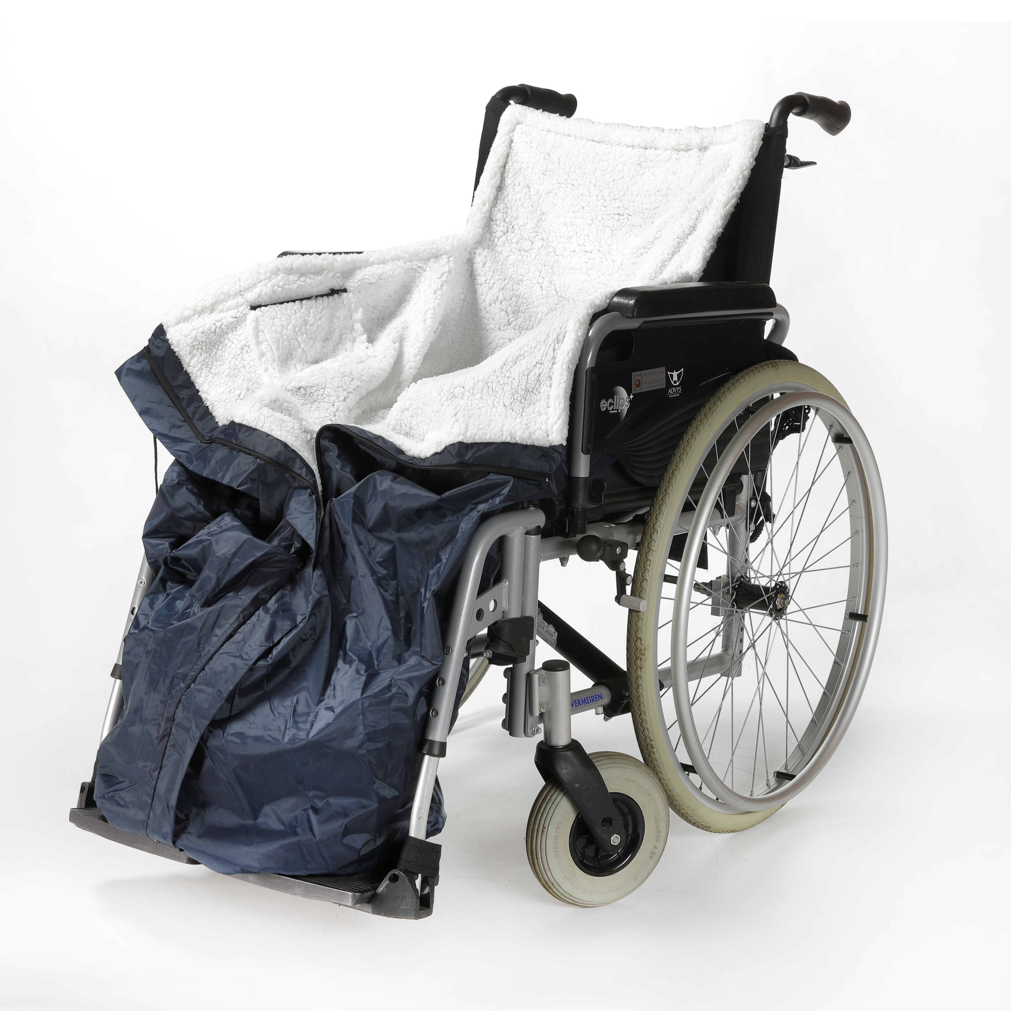 Benen- en onderlichaambescherming met kunstvacht voor rolstoel