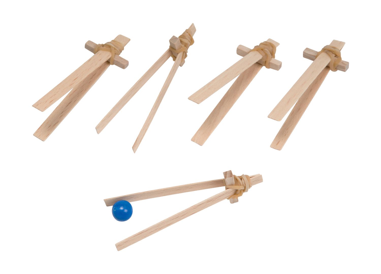 Pincettes pour des exercices de préhension 5 pincettes de 7,5 cm en bois -- 102365