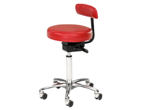 Tabouret avec dossier Rollhocker avec 5 roulettes