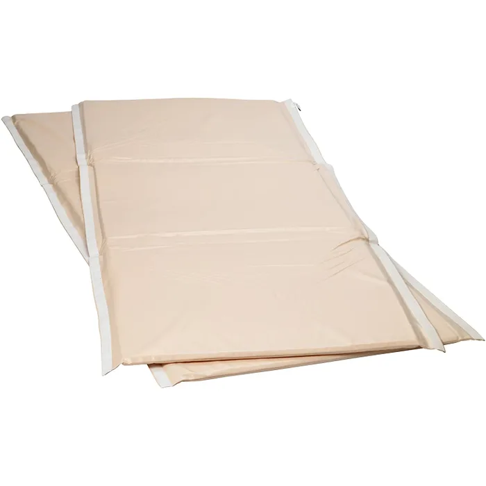 Bekleding voor bedsponde volle lengte, beige vinyl 200 x 39 cm (per paar) -- AA3441