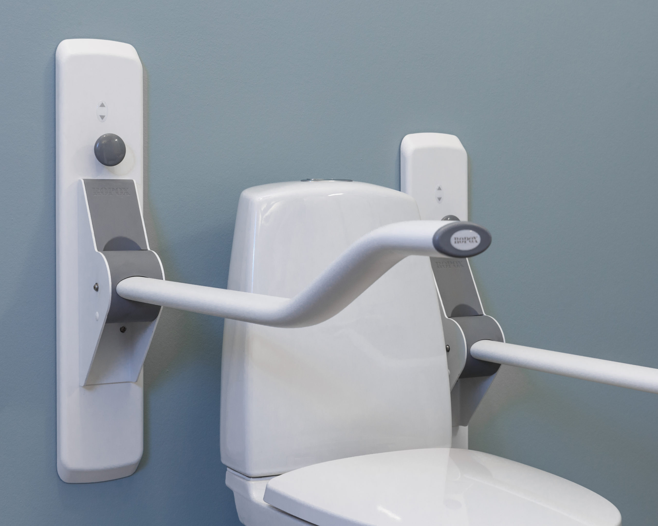 Muurplaat variabele hoogte voor Ropox toiletbeugel met knop -- 40-40907