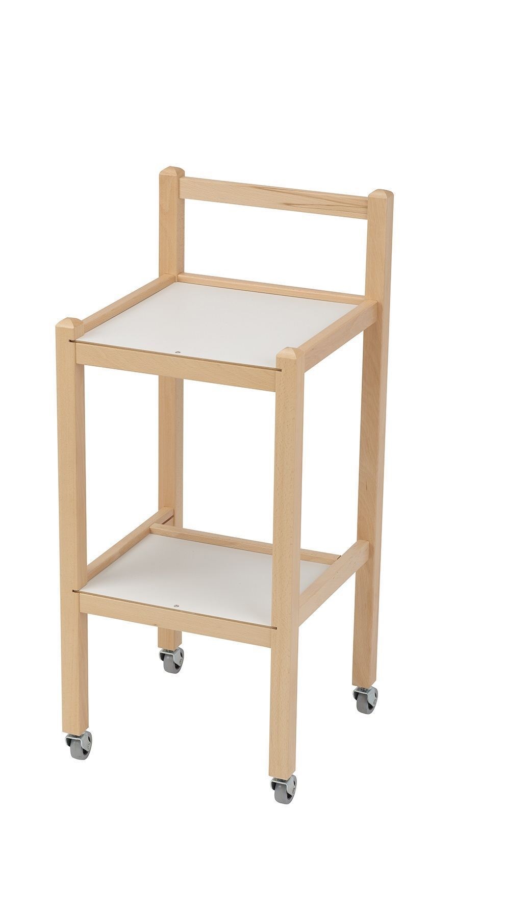 Table roulante/trolley compact en bois 40 x 40 cm