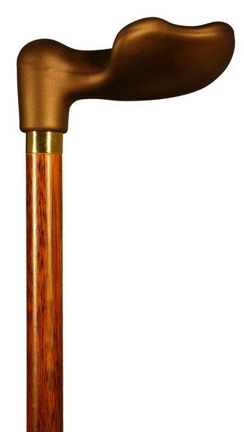 Finna wandelstok soft touch, anatomisch handvat, bruin