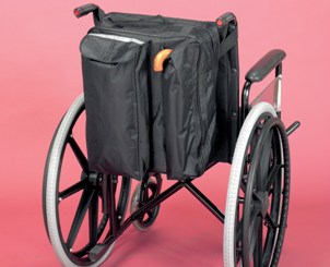 Sac pour l’arrière d’une chaise roulante avec pochette pour la canne de marche -- 091187699
