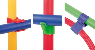 Bevestigingsclip voor gymnastiekstokken en -hoepels stok/stok losse ondersteuning -- 5101333