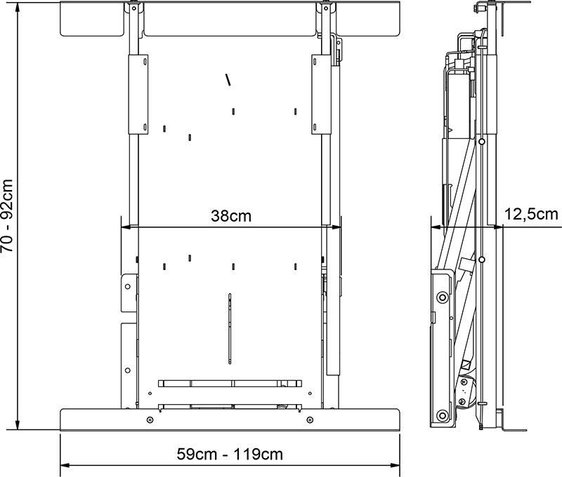 Keukenframe Diagonal voor bovenkasten, elektrisch