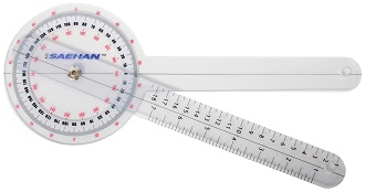Goniometer transparant 15 cm - Pocket (per 5°) -- 08-030112