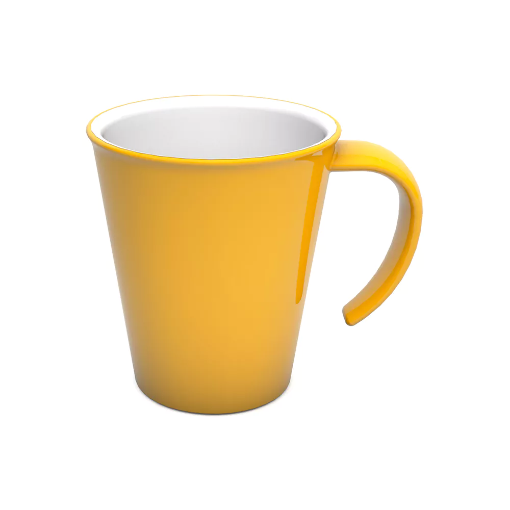 Tasse à café Culinar avec une grande anse ouverte en SAN 1201 350 ml - jaune/blanc -- M1201-2