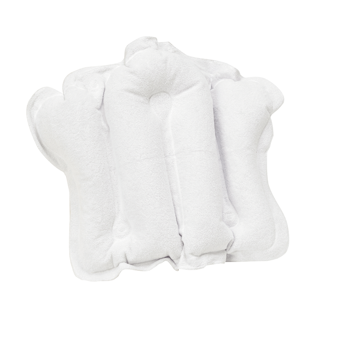 Opblaasbaar bad-hoofdkussen met badstof bekleding 53,3 x 40 cm wit -- AA1823