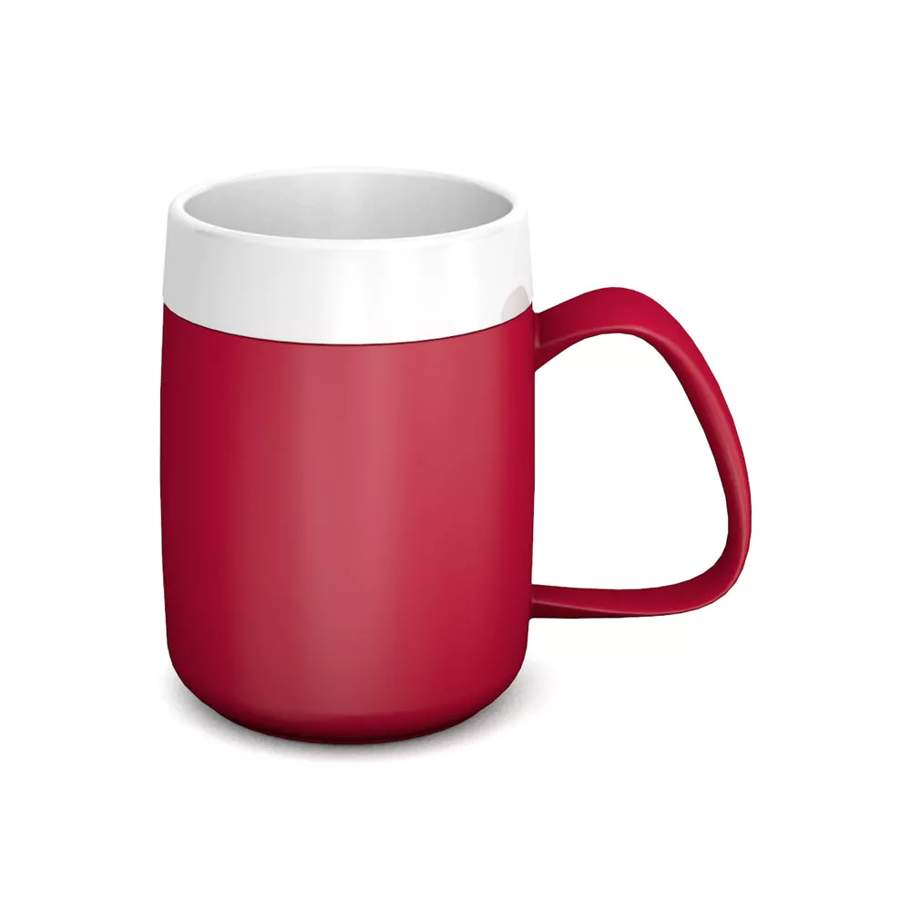 Isolerende beker trechtervorm met 1 handvat Ornamin - ThermoVital - PP - 200 ml - rood -- M207-6