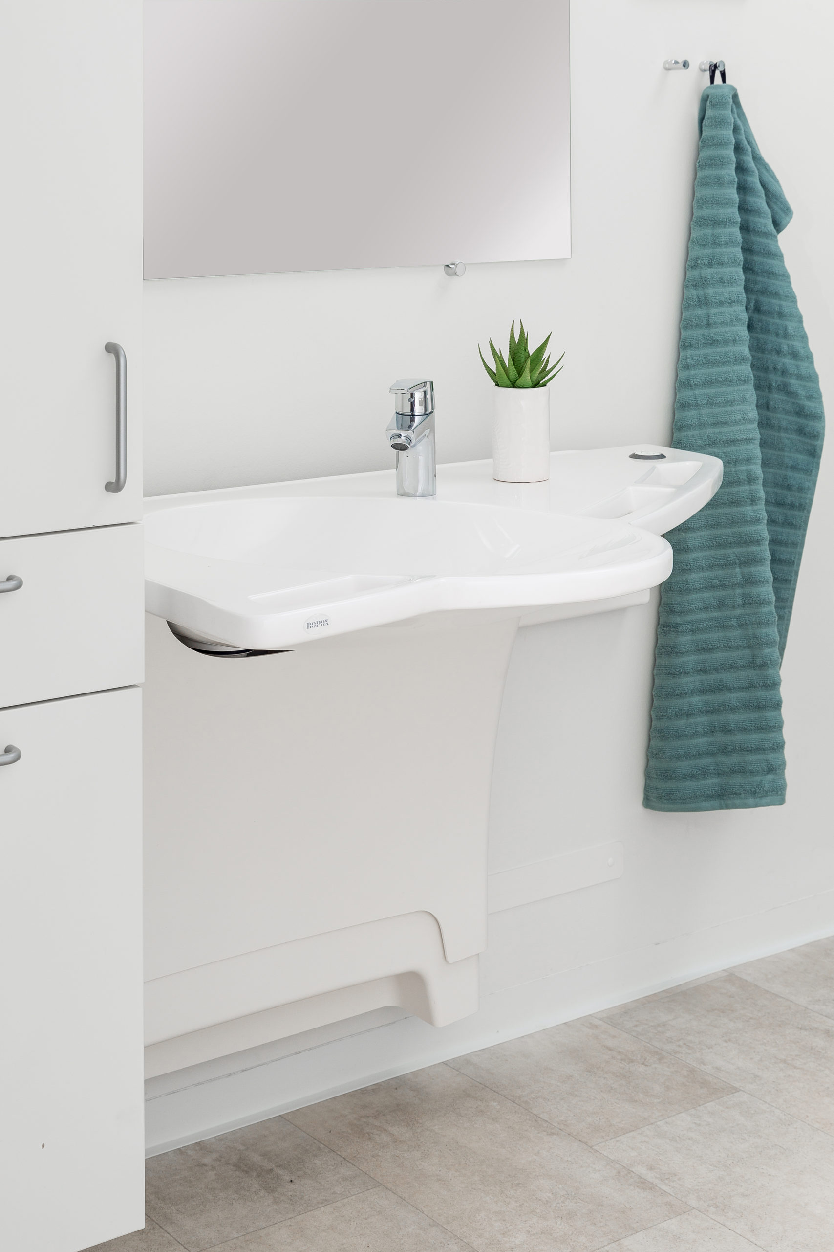 Lavabo met handvatten Ropox Support elektrisch 71-101cm - rechts voor linker hoek -- 40-44007