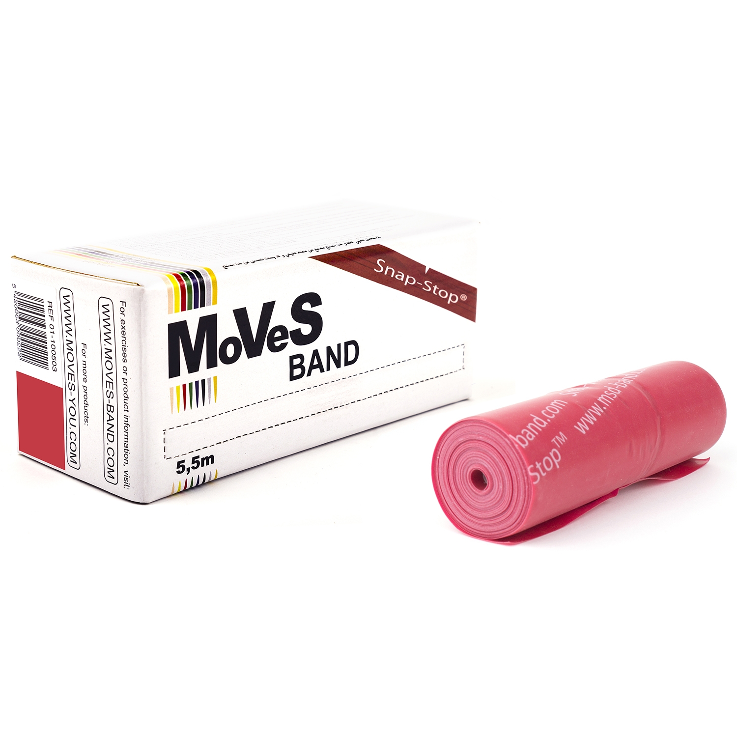 MoVeS oefenband - 5,5 m - medium - rood