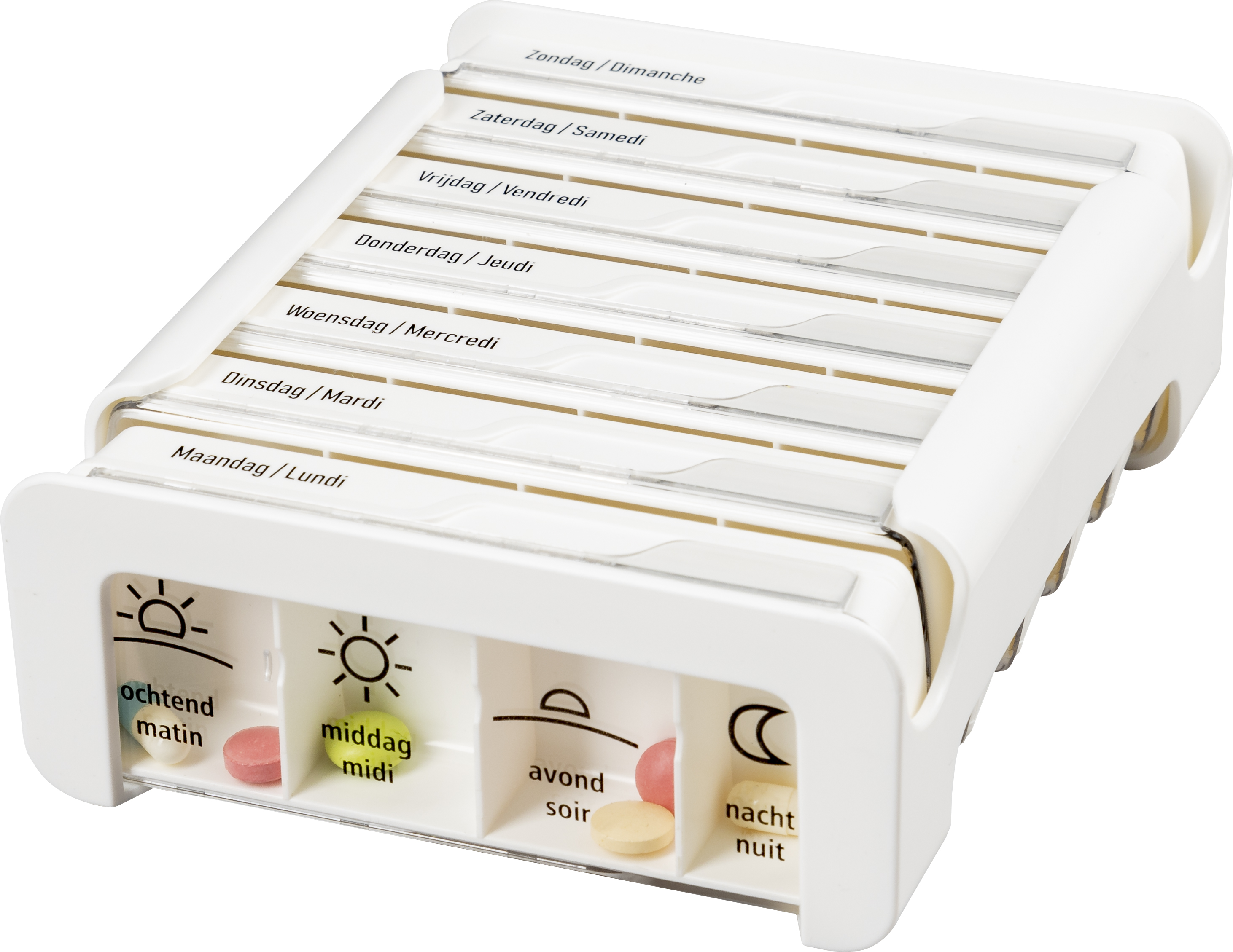 Boîte à médicaments ANABOX Compact pour 7 jours, 4 compartiments par jour