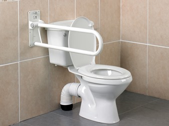 Opklapbare toiletbeugel Devon greep 2,5 cm - kort - 55 cm -- AA2000
