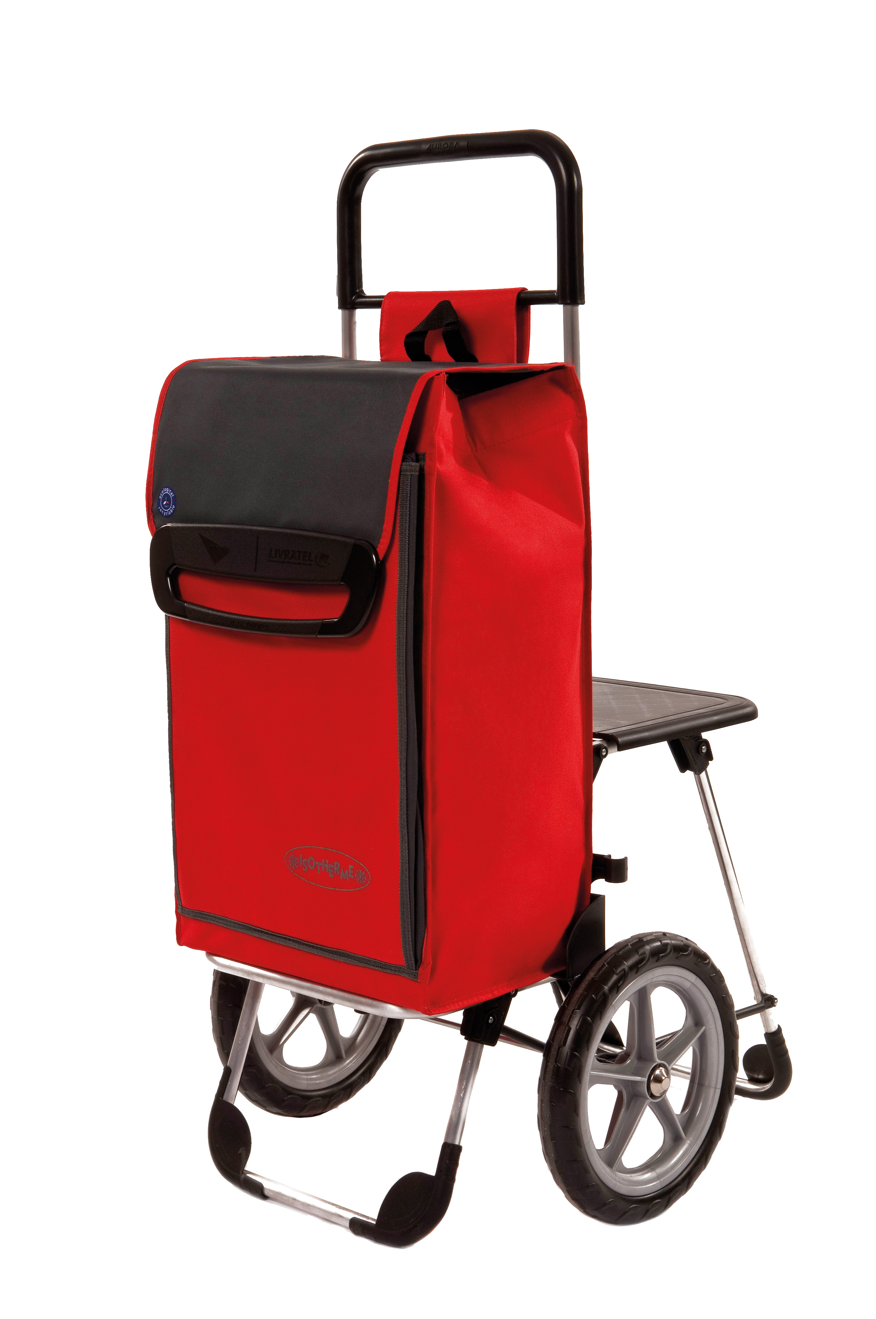 zzz Boodschappen trolley met zitje en koelvak - rood