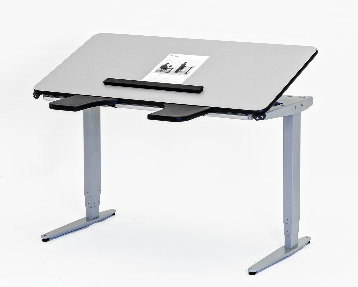 Werktafel Ropox Vision High-Low, elektrisch 62-127 cm - 120 x 60 cm - B lichtgrijs -- 20-60811