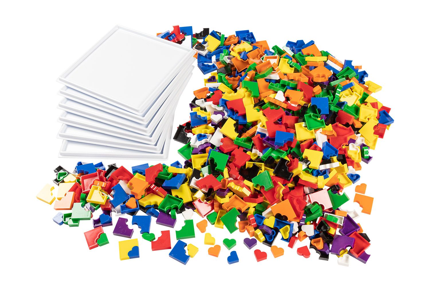 Puzzle coeur jeu complet avec 6 cadres, 1000 carrés de couleurs et livret -- 225107